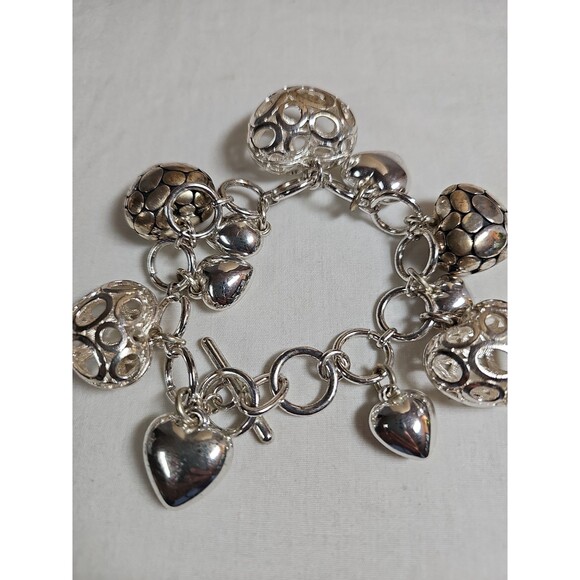 Silver tone heart bracelet - Picture 2 of 2